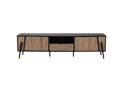 Meuble TV En Bois Clair Et Noir BLACKPOOL -Meilleur Meubles Magasin meuble tv 17476295