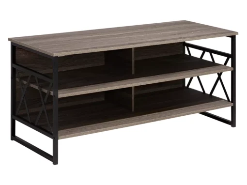 Meuble TV Bois Foncé Et Taupe CARLISLE -Meilleur Meubles Magasin meuble tv 17584605