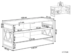 Meuble TV Bois Foncé Et Taupe CARLISLE -Meilleur Meubles Magasin meuble tv 17584609