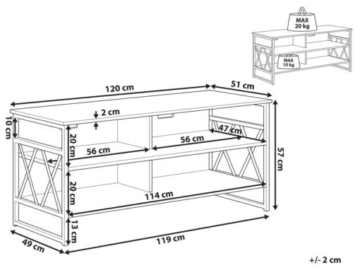 Meuble TV Bois Foncé Et Taupe CARLISLE -Meilleur Meubles Magasin meuble tv 17584609