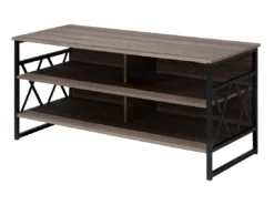 Meuble TV Bois Foncé Et Taupe CARLISLE -Meilleur Meubles Magasin meuble tv 17584615