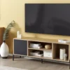 Meuble TV Bois Clair Et Gris MOINES -Meilleur Meubles Magasin meuble tv 18257993