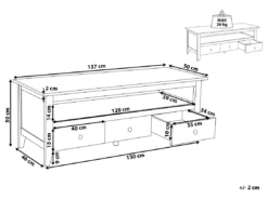 Meuble TV Blanc à 3 Tiroirs BERKELEY -Meilleur Meubles Magasin meuble tv 18447591