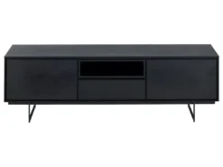 Meuble TV Tokyo Avec 2 Portes Et 1 Niche - MDF Et Métal - Noir -Meilleur Meubles Magasin meuble tv 18875767