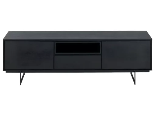 Meuble TV Tokyo Avec 2 Portes Et 1 Niche - MDF Et Métal - Noir -Meilleur Meubles Magasin meuble tv 18875767