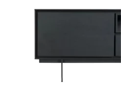 Meuble TV Tokyo Avec 2 Portes Et 1 Niche - MDF Et Métal - Noir -Meilleur Meubles Magasin meuble tv 18875769