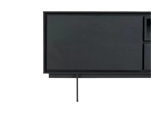 Meuble TV Tokyo Avec 2 Portes Et 1 Niche - MDF Et Métal - Noir -Meilleur Meubles Magasin meuble tv 18875769
