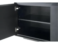 Meuble TV Tokyo Avec 2 Portes Et 1 Niche - MDF Et Métal - Noir -Meilleur Meubles Magasin meuble tv 18875773