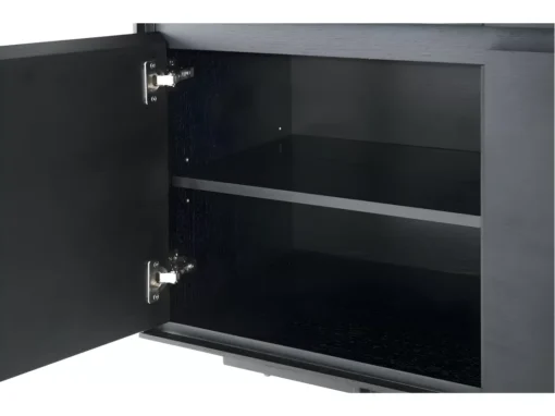 Meuble TV Tokyo Avec 2 Portes Et 1 Niche - MDF Et Métal - Noir -Meilleur Meubles Magasin meuble tv 18875773