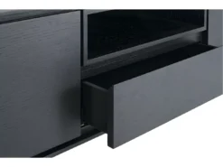 Meuble TV Tokyo Avec 2 Portes Et 1 Niche - MDF Et Métal - Noir -Meilleur Meubles Magasin meuble tv 18875777