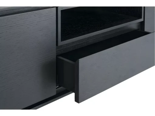 Meuble TV Tokyo Avec 2 Portes Et 1 Niche - MDF Et Métal - Noir -Meilleur Meubles Magasin meuble tv 18875777