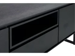 Meuble TV Tokyo Avec 2 Portes Et 1 Niche - MDF Et Métal - Noir -Meilleur Meubles Magasin meuble tv 18875779