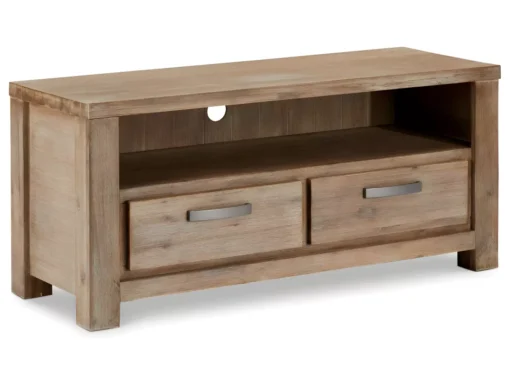 Meuble TV Alaska Avec 2 Tiroirs Et 2 Niches - Acacia Massif Et MDF - Marron -Meilleur Meubles Magasin meuble tv 18875817
