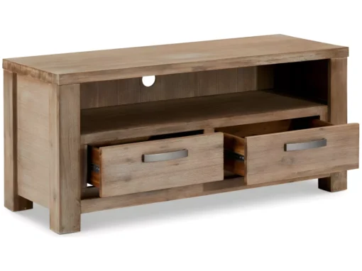 Meuble TV Alaska Avec 2 Tiroirs Et 2 Niches - Acacia Massif Et MDF - Marron -Meilleur Meubles Magasin meuble tv 18875819