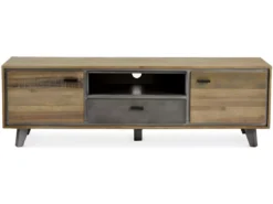 Meuble TV Malaga Avec 2 Portes Et 1 Tiroir - Acacia Massif Et MDF - Marron -Meilleur Meubles Magasin meuble tv 18875837