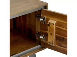 Meuble TV Malaga Avec 2 Portes Et 1 Tiroir - Acacia Massif Et MDF - Marron -Meilleur Meubles Magasin meuble tv 18875847