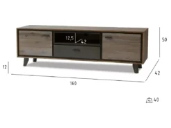 Meuble TV Malaga Avec 2 Portes Et 1 Tiroir - Acacia Massif Et MDF - Marron -Meilleur Meubles Magasin meuble tv 18875851
