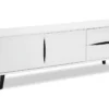 Meuble TV Lyon Avec 2 Portes Et 2 Tiroirs - MDF Et Bois - Blanc -Meilleur Meubles Magasin meuble tv 18875873