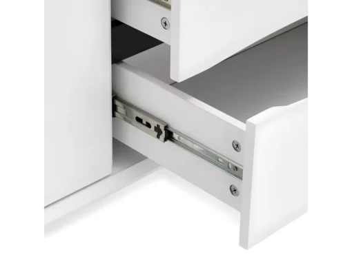Meuble TV Lyon Avec 2 Portes Et 2 Tiroirs - MDF Et Bois - Blanc -Meilleur Meubles Magasin meuble tv 18875879