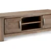Meuble TV Alaska Avec 2 Portes Et 2 Niches - Acacia Massif Et MDF - Marron -Meilleur Meubles Magasin meuble tv 18875913