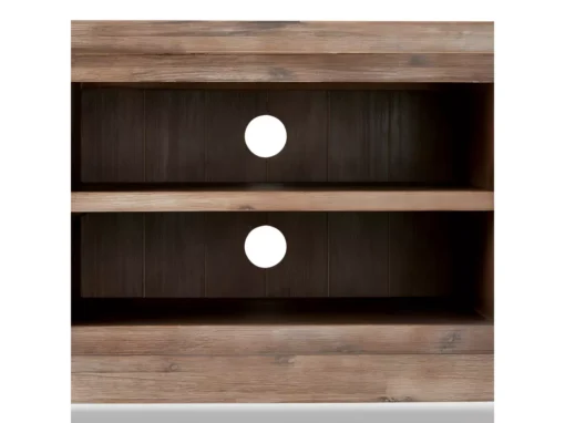 Meuble TV Alaska Avec 2 Portes Et 2 Niches - Acacia Massif Et MDF - Marron -Meilleur Meubles Magasin meuble tv 18875919