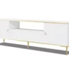 Meuble TV PETRA 180 Cm 2D1S Blanc Mat Avec Pieds Dorés -Meilleur Meubles Magasin meuble tv 21771913