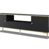 Meuble TV PETRA 180 Cm 2D1S Noir Mat Avec Pieds Dorés -Meilleur Meubles Magasin meuble tv 21771931