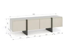 Meuble TV QUEEN 180 Cm 2D2K Cachemire / Graphite -Meilleur Meubles Magasin meuble tv 21771997