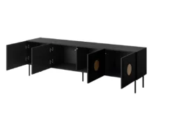 Meuble TV PALACE 200 Cm 4D Noir Mat / Chêne Craft -Meilleur Meubles Magasin meuble tv 21867421