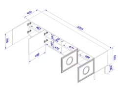 Meuble TV PALACE 200 Cm 4D Noir Mat / Chêne Craft -Meilleur Meubles Magasin meuble tv 21867425