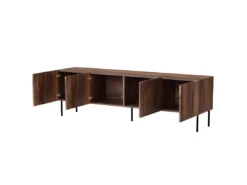 Meuble TV NOCCIOLA 190 Cm 4D Façades Fraisées Noyer Warmian -Meilleur Meubles Magasin meuble tv 21870255