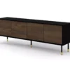 Meuble TV SHERWOOD 4D 180 Cm Fraisé Sur Pieds Noir Mat / Chêne Catania -Meilleur Meubles Magasin meuble tv 23499643