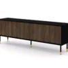Meuble TV WOODY IV 4D 180 Cm Fraisé Sur Pieds Noir Mat / Chêne Catania -Meilleur Meubles Magasin meuble tv 23499667