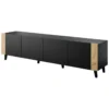 Meuble TV PHARE 200 Cm - 4 Portes - Noir Mat / Chêne Craft -Meilleur Meubles Magasin meuble tv 23971811