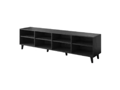 Meuble TV PHARE 200 Cm - 4 Portes - Noir Mat / Chêne Craft -Meilleur Meubles Magasin meuble tv 23971815