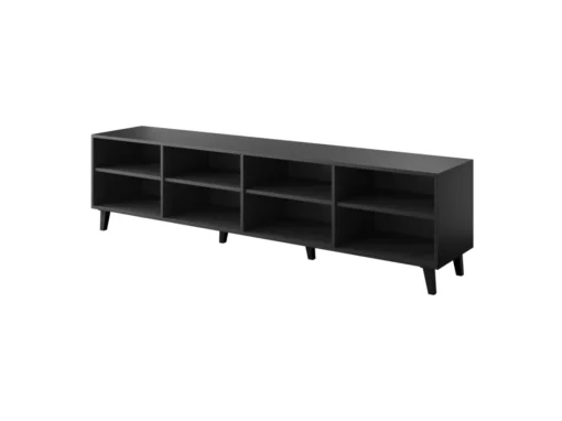 Meuble TV PHARE 200 Cm - 4 Portes - Noir Mat / Chêne Craft -Meilleur Meubles Magasin meuble tv 23971815