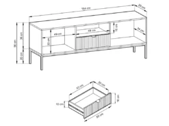 Meuble TV NOVA SANDS RTV154 Commode 154 Cm Noir Mat -Meilleur Meubles Magasin meuble tv 23972595
