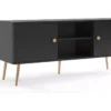 Meuble TV MALIBO 150 Cm 2 Portes Noir Mat -Meilleur Meubles Magasin meuble tv 24154027