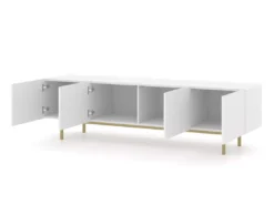 Meuble TV KAIRO 180 Cm 4D Fraisée Blanc Mat -Meilleur Meubles Magasin meuble tv 24154095