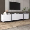 Meuble Tv - Schrank Panel Avec Pieds Blocs De Couleur Noir Et Blanc Laqués -Meilleur Meubles Magasin meuble tv 24392811
