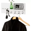 Penderie Porte-manteaux Mural, étagère Avec 1 Tablette Et 7 Crochets En Inox Acier, FRG54-W -Meilleur Meubles Magasin petit rangement et accessoire chambre 19160341