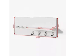 Penderie Porte-manteaux Mural, étagère Avec 1 Tablette Et 7 Crochets En Inox Acier, FRG54-W -Meilleur Meubles Magasin petit rangement et accessoire chambre 19160345