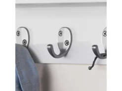 Penderie Porte-manteaux Mural, étagère Avec 1 Tablette Et 7 Crochets En Inox Acier, FRG54-W -Meilleur Meubles Magasin petit rangement et accessoire chambre 19160349