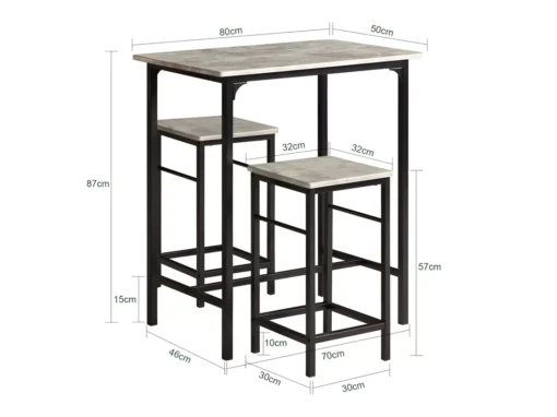 Set De 1 Table + 2 Tabourets Table Mange-debout Table Haute Cuisine, Ogt10-hg -Meilleur Meubles Magasin salle a manger complete 18002791