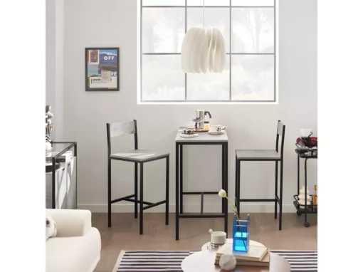 Ensemble Table De Bar + 2 Chaises Set De 1 Table + 2 Tabouret Haut De Bar Table Haute, Ogt03-hg -Meilleur Meubles Magasin salle a manger complete 18002807