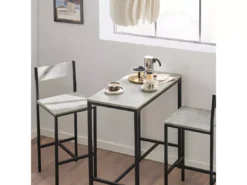 Ensemble Table De Bar + 2 Chaises Set De 1 Table + 2 Tabouret Haut De Bar Table Haute, Ogt03-hg -Meilleur Meubles Magasin salle a manger complete 18002809