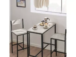 Ensemble Table De Bar + 2 Chaises Set De 1 Table + 2 Tabouret Haut De Bar Table Haute, Ogt03-hg -Meilleur Meubles Magasin salle a manger complete 18002815