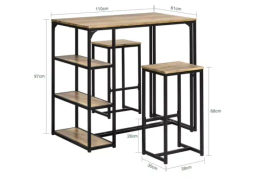 Ensemble Table De Bar + Chaises De Bar Table De Bistrot Table Mange-debout, Ogt43-f -Meilleur Meubles Magasin salle a manger complete 19359567