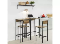 Ensemble 2 Tables Hautes Et 2 Chaises De Bar Table De Bar Et Tabouret De Bar, Ogt42-f -Meilleur Meubles Magasin salle a manger complete 19359637