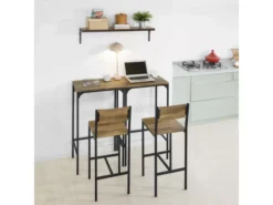 Ensemble 2 Tables Hautes Et 2 Chaises De Bar Table De Bar Et Tabouret De Bar, Ogt42-f -Meilleur Meubles Magasin salle a manger complete 19359647